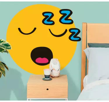 Wall stickers for kid sleepy emoji face - TenStickers