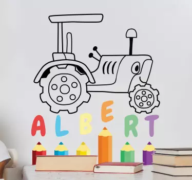 Wall stickers for kid tractor themed decor - TenStickers