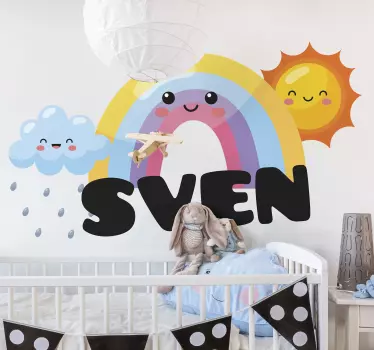 Wall stickers for kid whimsical rainbow scene - TenStickers
