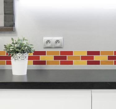 Kitchen wall sticker warm tones tile - TenStickers