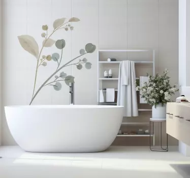 watercolor brench bathroom wall decal - TenStickers