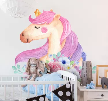 Watercolor unicorn fairy tale wall decal - TenStickers