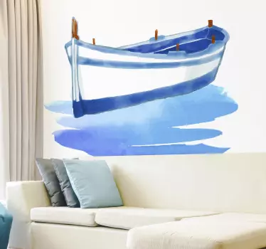 Watercolour Boat Home Wall Sticker - TenStickers