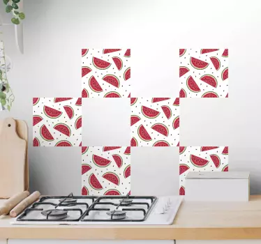 Watermelon with seeds tile transfer - TenStickers