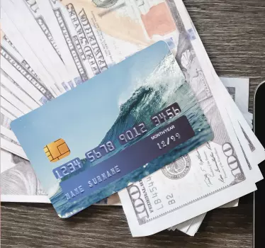 wave credit card sticker - TenStickers