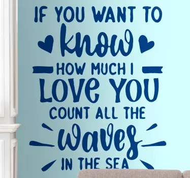 Waves love bridal decal - TenStickers