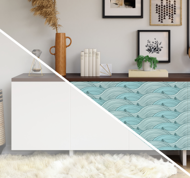 Waves pattern furniture decal - TenStickers