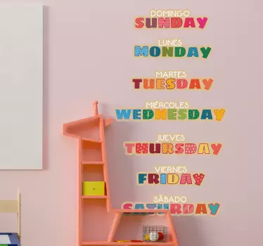 Week days in English educational sticker - TenStickers