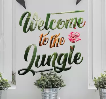 Welcome to the Jungle Lyric Wall Decal - TenStickers