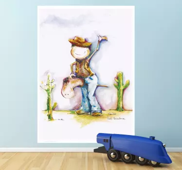 Cowboy character illustration sticker - TenStickers