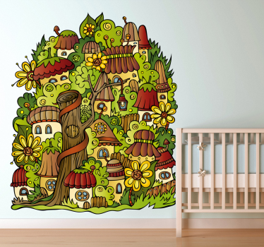 Wall stickers for kid tree village - TenStickers