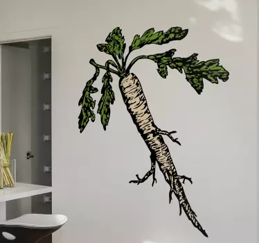 White Carrot Illustration Decal - TenStickers