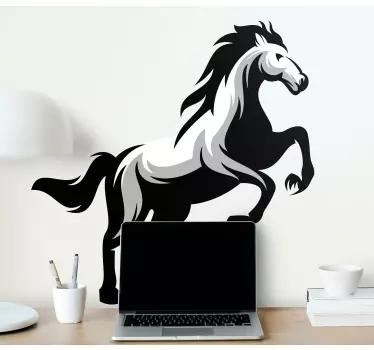 White elegant horse wallpaper sticker - TenStickers