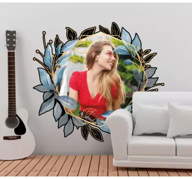 Whiteboard sticker customized floral frame - TenStickers