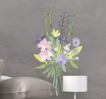 Wild flowers bouquet flower wall decor - TenStickers