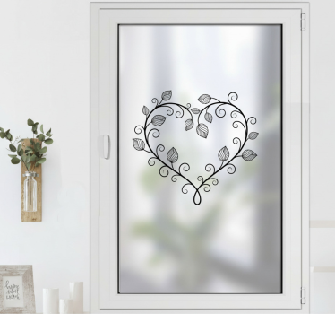 Window sticker blooming floral hearts - TenStickers