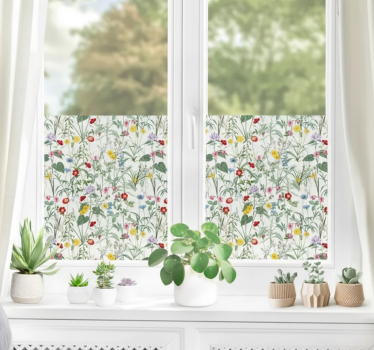Window sticker bright vintage spring flowers - TenStickers