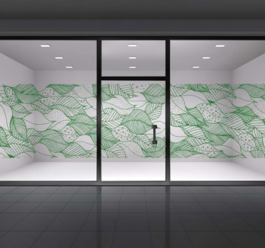 Window sticker transparent detailed green leaves - TenStickers