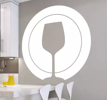 Wine Glass Silhouette drink sticker - TenStickers