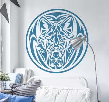 Wolf Tribal Wild Animal Sticker - TenStickers