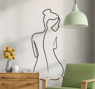 Woman elegant line art style people decals - TenStickers