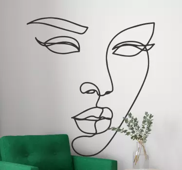 Woman's face minimalist people decal - TenStickers