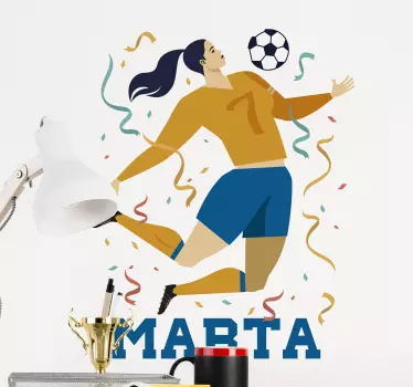 Women's world cup with name football wall sticker - TenStickers