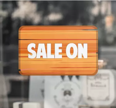 Wooden signs with personalised text shop window decal - TenStickers