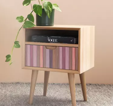 Wooden texture gray and pink colours decals for furniture - TenStickers