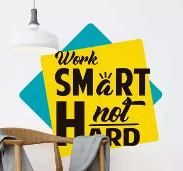 Work smart motivational decal - TenStickers