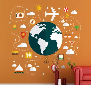 World of Travel Sticker - TenStickers