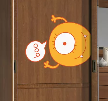 Yellow Monster Wardrobe Kids Sticker - TenStickers