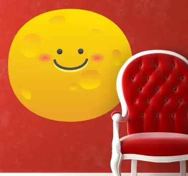 Yellow Moon Kids Sticker - TenStickers
