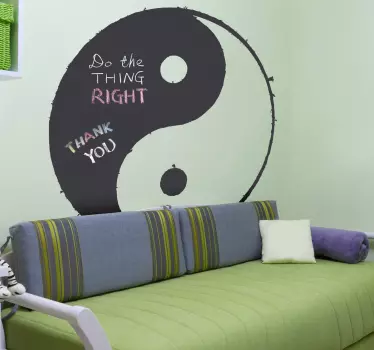 Yin and Yang Blackboard Sticker - TenStickers