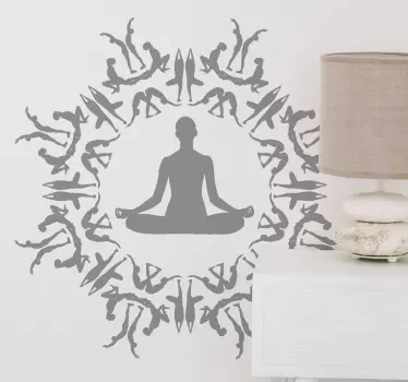 Yoga circular figures wall decor - TenStickers