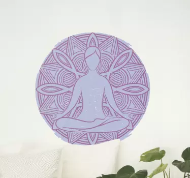 Yoga lotus  flower wall decor - TenStickers