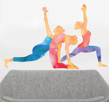 Yoga postures wall decor - TenStickers