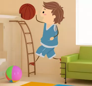 Young Basketball Player Kids Decal - TenStickers