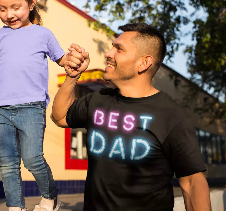 Best dad neon Fathers day shirt - TenStickers
