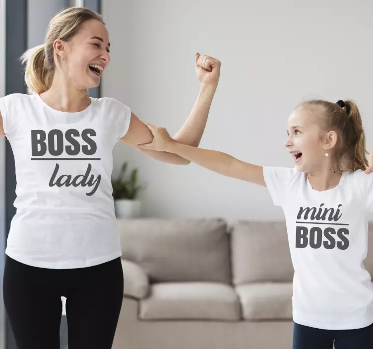 Boss lady Mini Boss Quote Mother daughter shirt - TenStickers