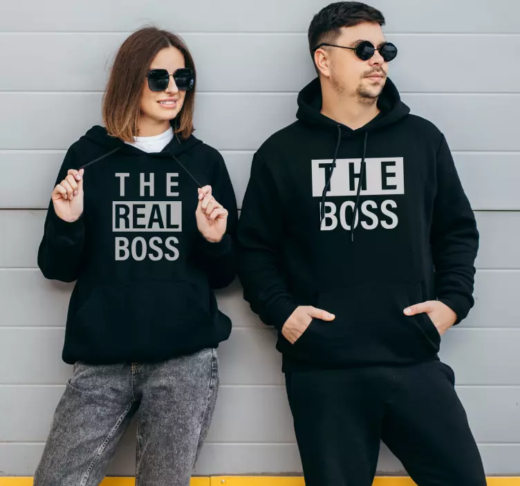 Boss: The bossReal Boss: The real boss Couple t shirts - TenStickers