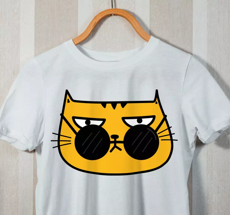 Cat with sunglasses cool style custom t-shirt - TenStickers