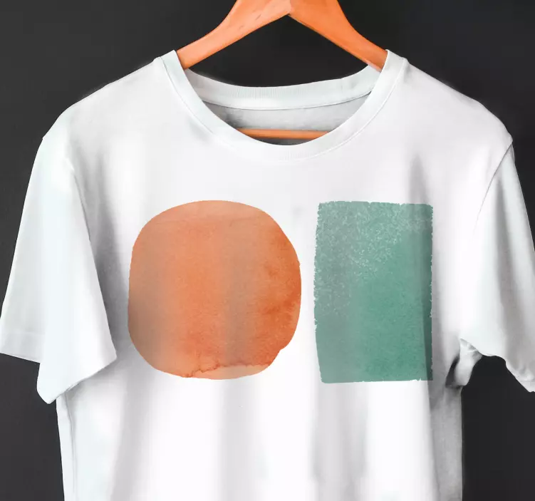 Colorful circle rectangle print t-shirt - TenStickers