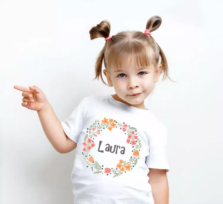 Customizable flower Kids t-shirt - TenStickers
