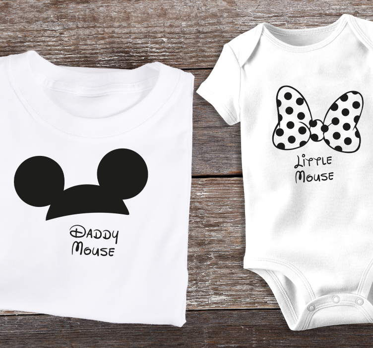Daddy and little mouse father and son t-shirts - TenStickers