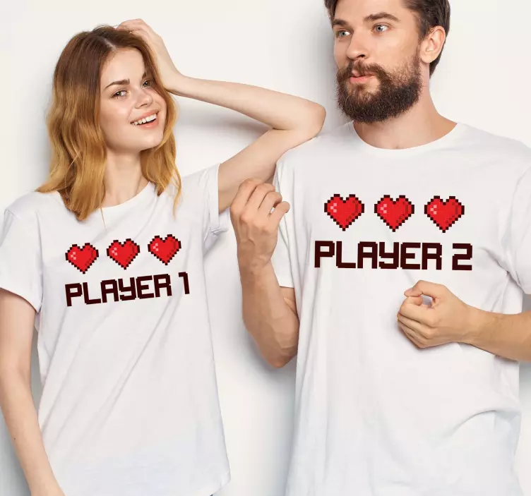 Fun gamer Couple t shirts - TenStickers