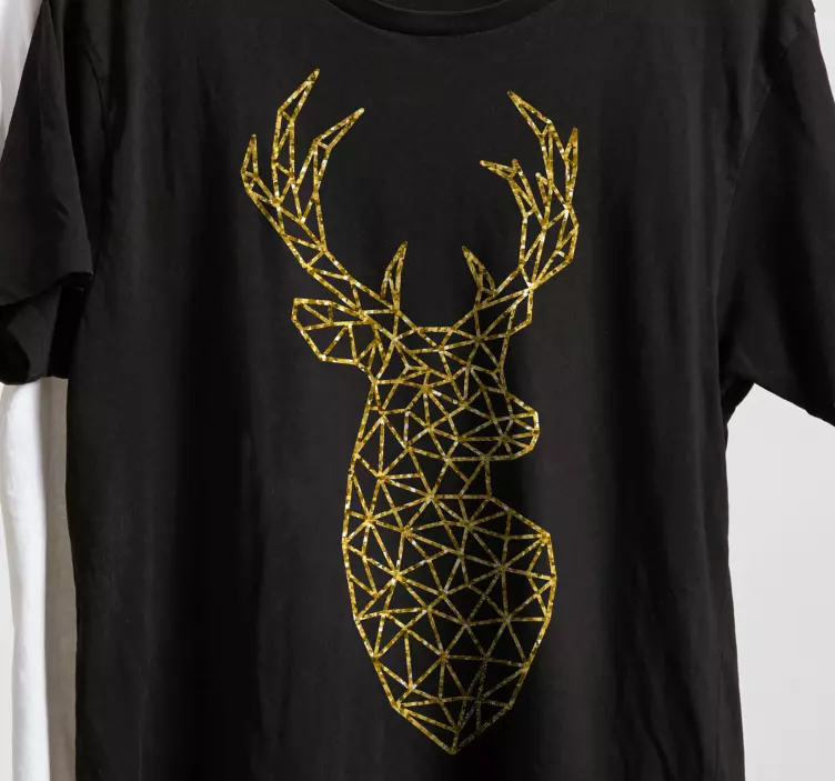 Gold geometrical reindeer Christmas shirt - TenStickers