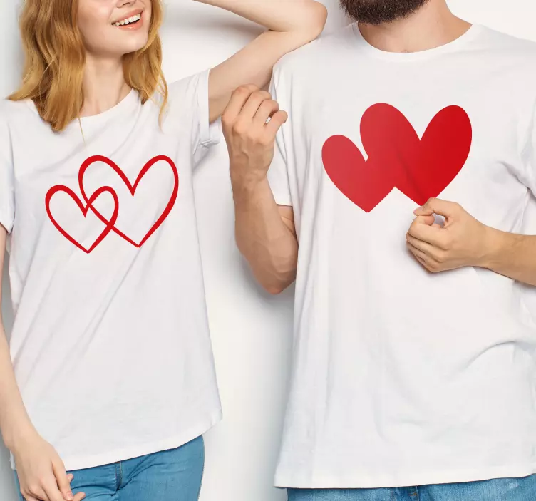 Hearts design Couple t shirts - TenStickers