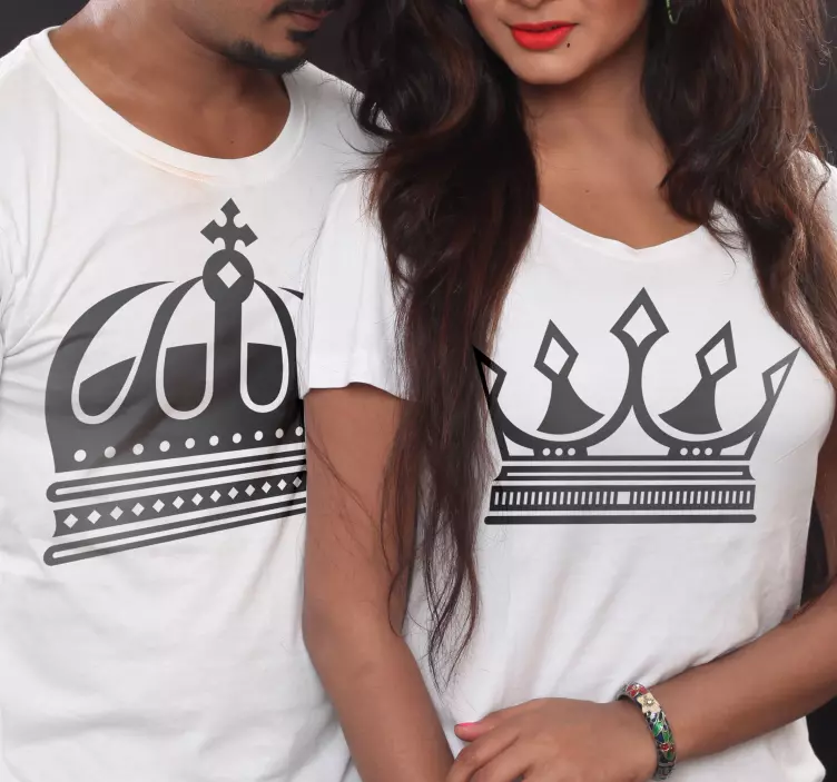 King and Queen crown Couple t shirts - TenStickers