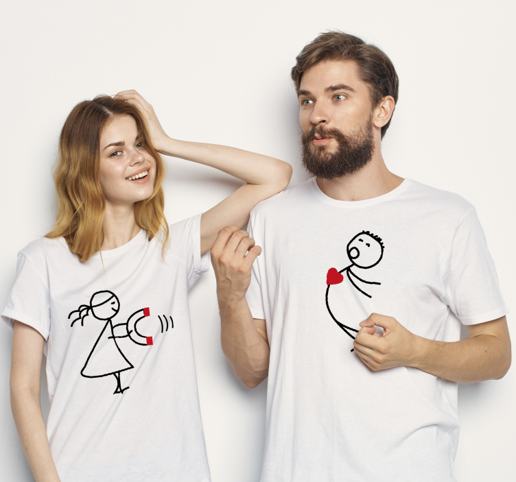 Magnetic love Couple t shirts - TenStickers